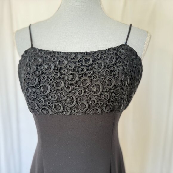 Joara Black Beaded embroided Sleeveless bodycon slim Evening Maxi Dress Medium - Picture 2 of 7